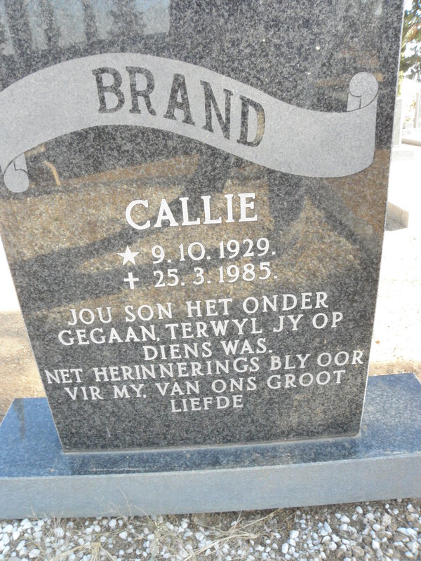 BRAND Callie 1929-1985