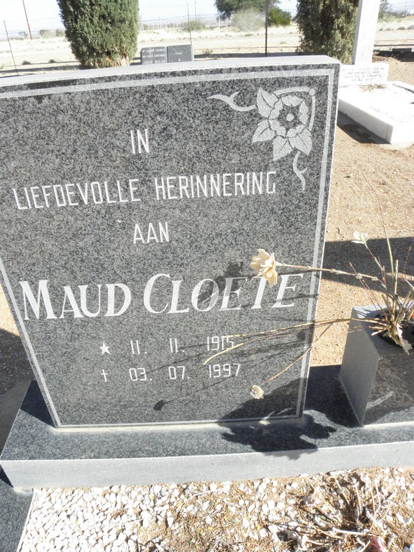 CLOETE Maud 1915-1997