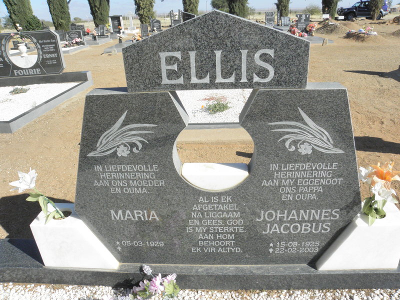 ELLIS Johannes Jacobus 1925-2003 &amp; Maria 1929-