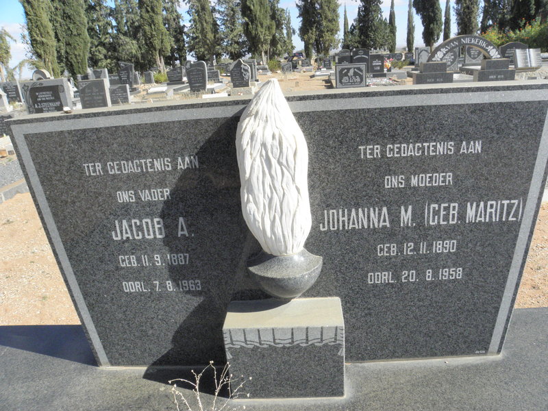 EKSTEEN Jacob A. 1887-1963 &amp; Johanna M. MARITZ 1890-1958