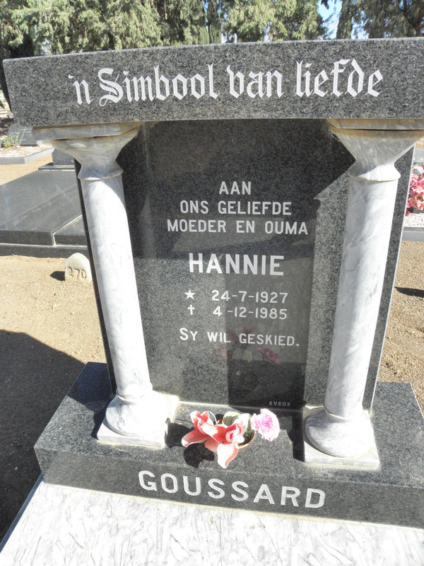 GOUSSARD Hannie 1927-1985