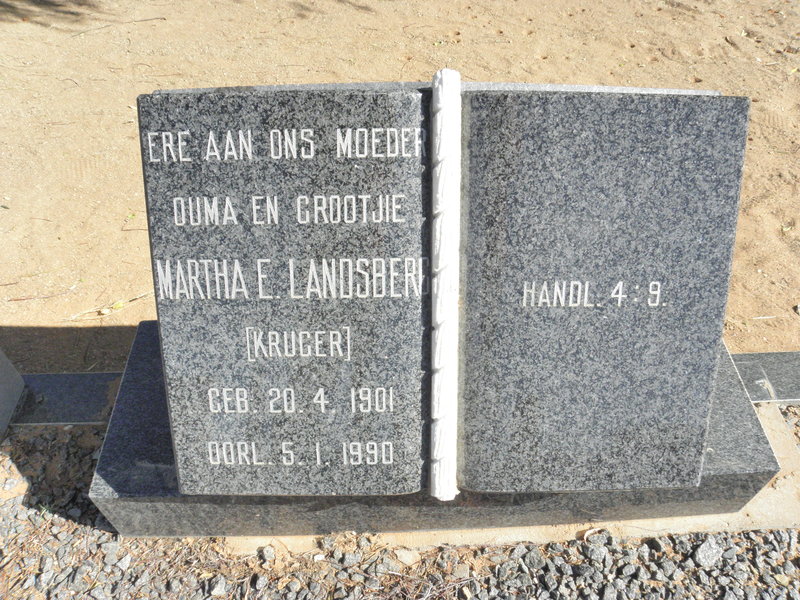 LANDSBERG Martha E. nee KRUGER 1901-1990