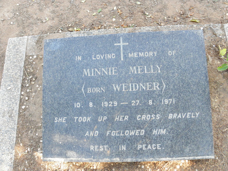 MELLY Minnie nee WEIDNER 1929-1971