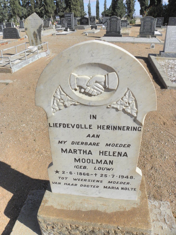 MOOLMAN Martha Helena nee LOUW 1866-1948