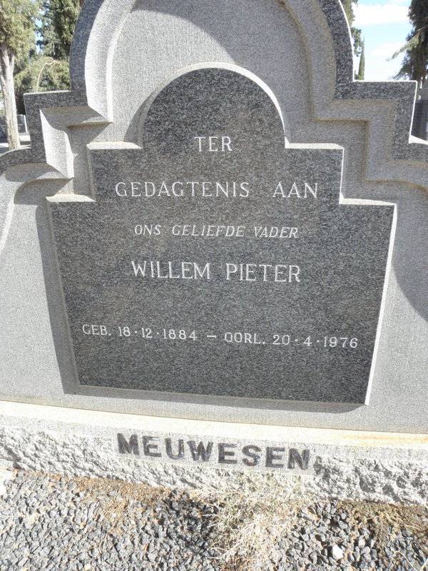 MEUWESEN Willem Pieter 1884-1976 &amp; Martha C.E. V.D. HEEVER 1890-1966