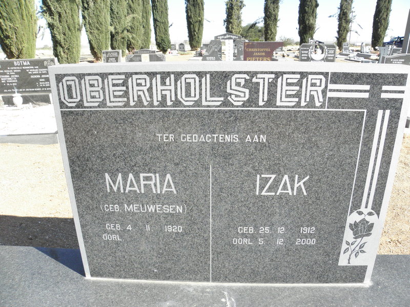 OBERHOLSTER Izak 1912-2000 &amp; Maria MEUWESEN 1920-