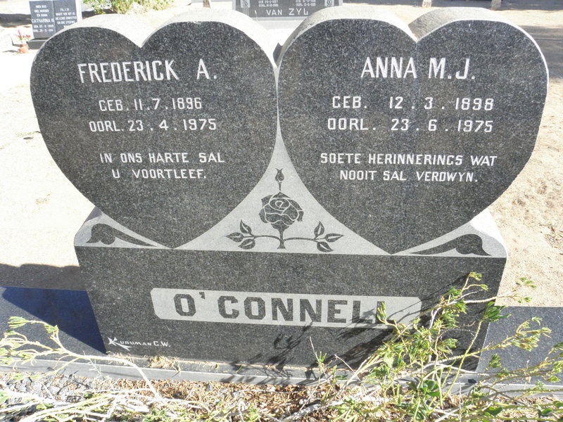 O'CONNELL Frederick A. 1896-1975 &amp; Anna M.J. 1898-1975