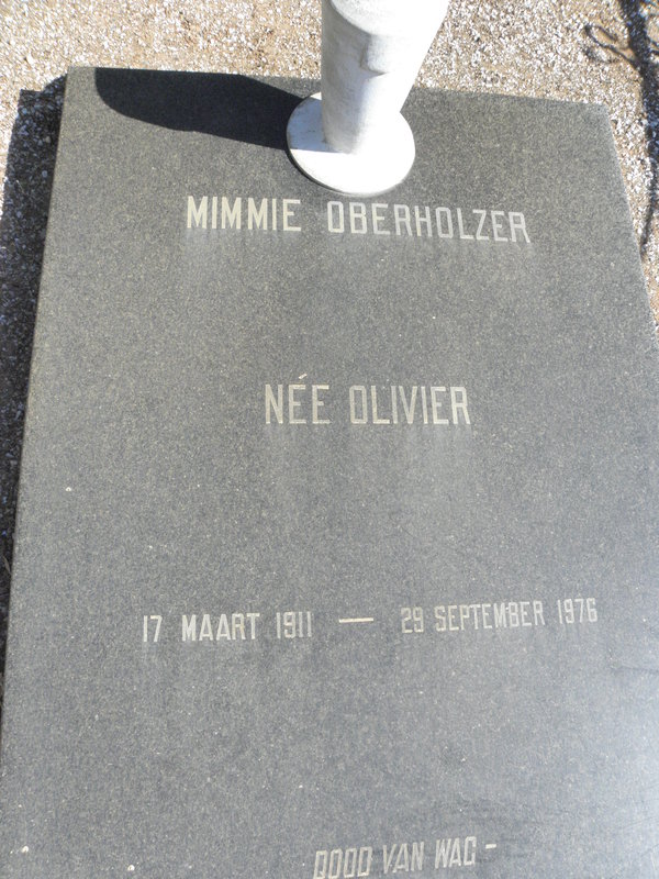 OBERHOLZER Mimmie nee OLIVIER 1911-1976