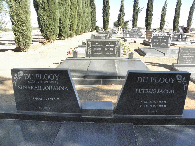 PLOOY Petrus Jacob, du 1910-1999 &amp; Susarah Johanna OBERHOLSTER 1915-
