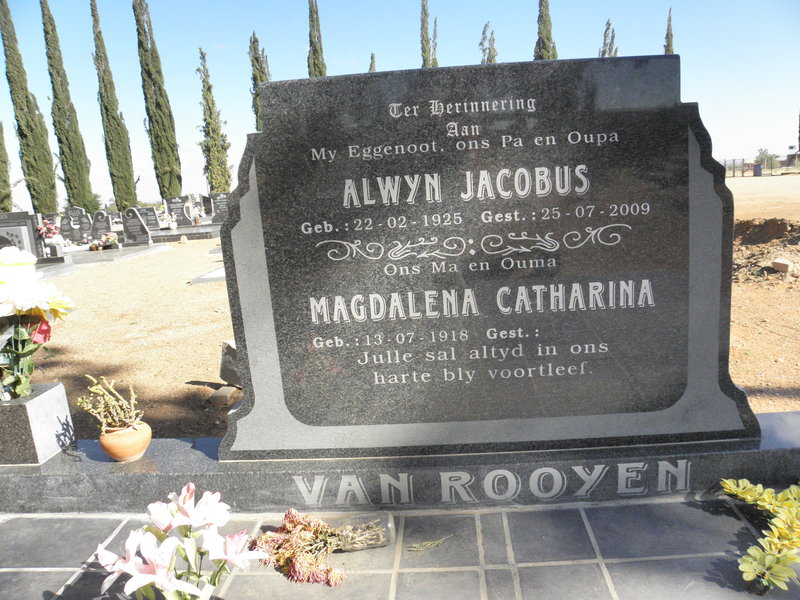 ROOYEN Alwyn Jacobus, van 1925-2009 &amp; Magdalena Catharina 1918-