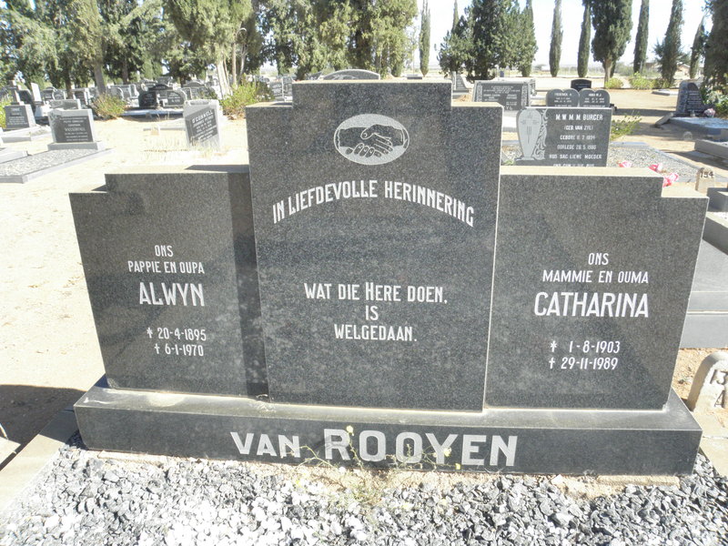ROOYEN Alwyn, van 1895-1970 &amp; Catharina 1903-1989