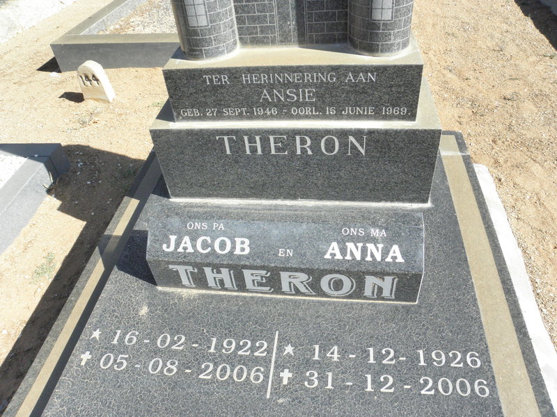 THERON Jacob 1922-2006 &amp; Anna 1926-2006 :: THERON Ansie 1946-1969