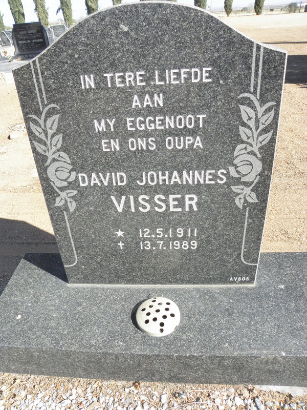 VISSER David Johannes 1911-1989