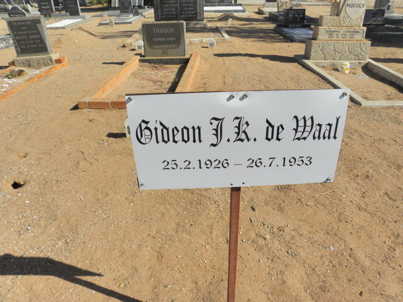 WAAL Gideon J.K., de 1926-1953