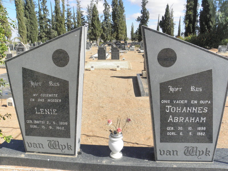 WYK Johannes Abraham, van 1898-1982 &amp; Lenie 1899-1962