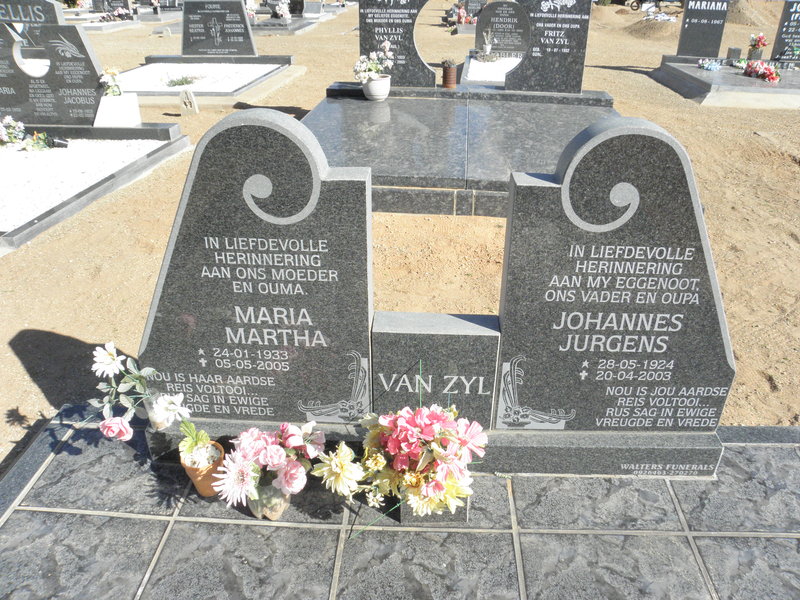 ZYL Johannes Jurgens, van 1924-2003 &amp; Maria Martha 1933-2005