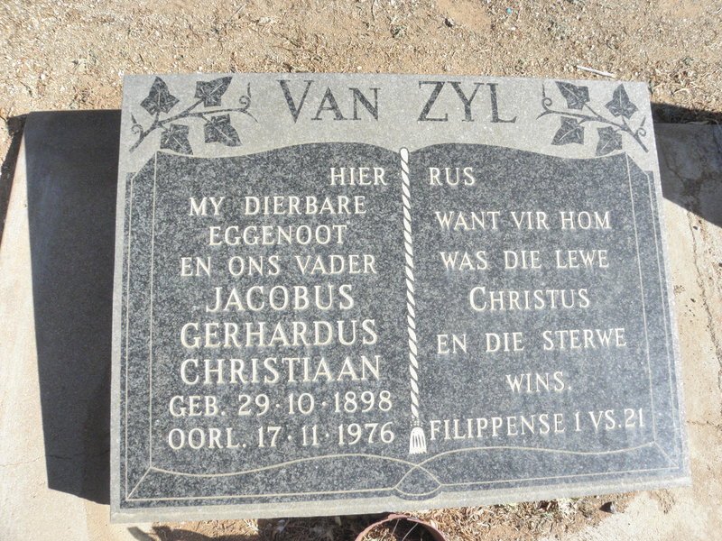ZYL Jacobus Gerhardus Christiaan, van 1898-1976