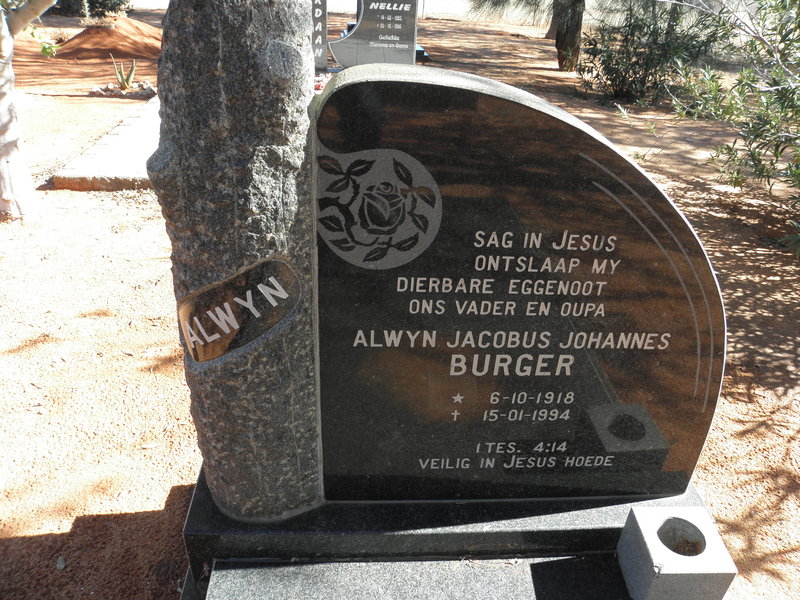 BURGER Alwyn Jacobus Johannes 1918-1994