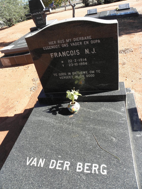 BERG Francois N.J., van der 1914-1994