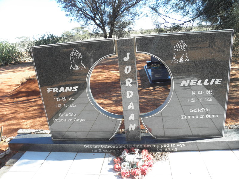 JORDAAN Frans 1916-1999 &amp; Nellie 1923-1996
