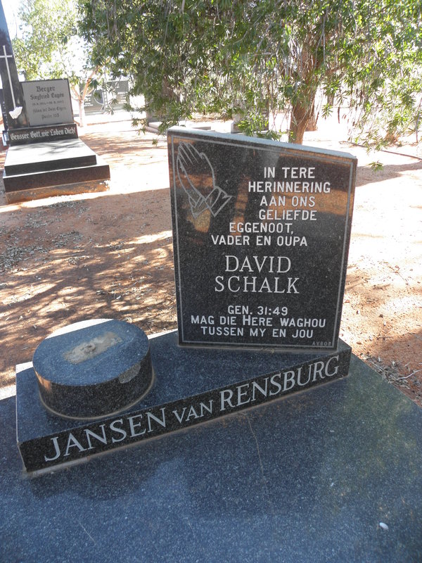 RENSBURG David Schalk, Jansen van 