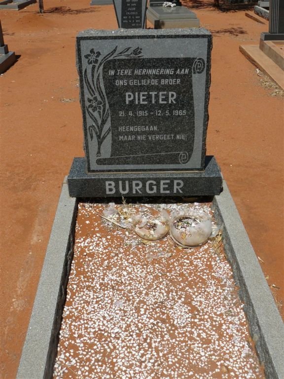 BURGER Pieter 1915-1965