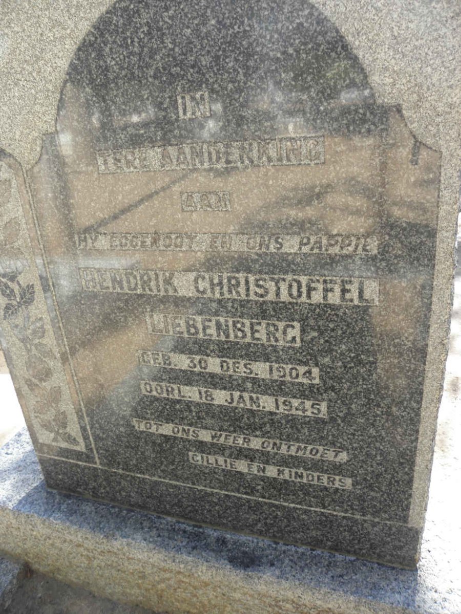 LIEBENBERG Hendrik Christoffel 1904-1945