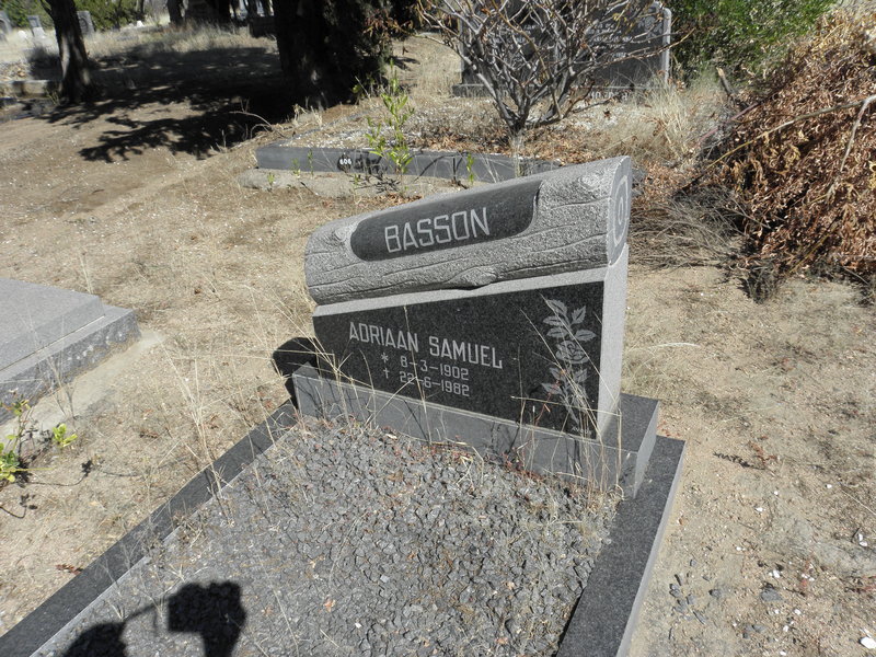 BASSON Adriaan Samuel 1902-1982