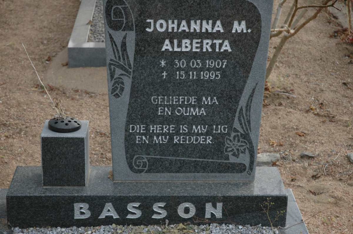 BASSON Johanna M. Alberta 1907-1995