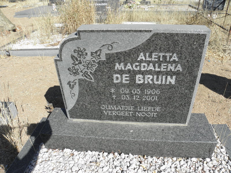 BRUIN Aletta Magdalena, de 1906-2001