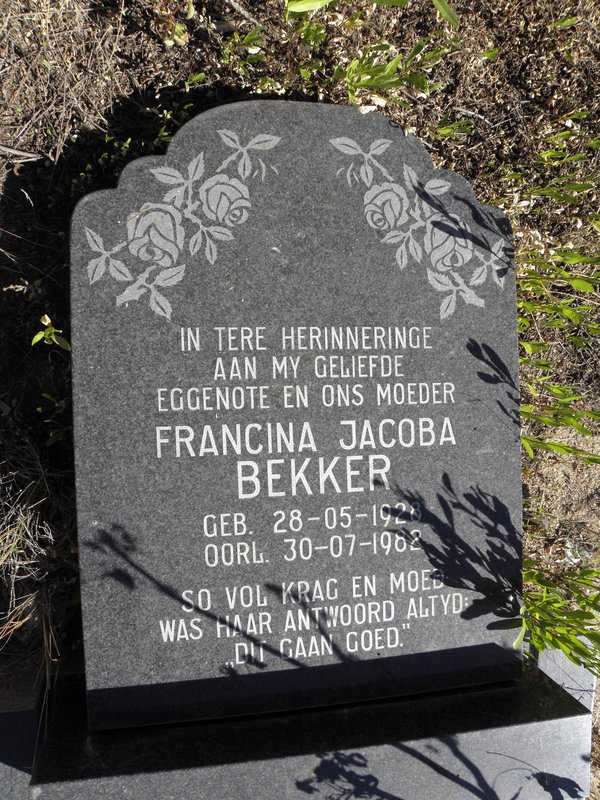 BEKKER Francina Jacoba 1928-1982