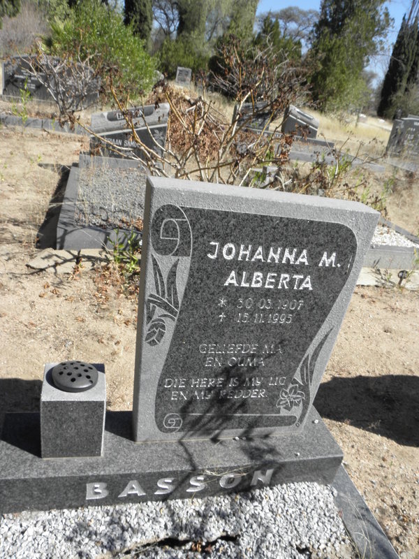 BASSON Johanna M. Alberta 1907-1995
