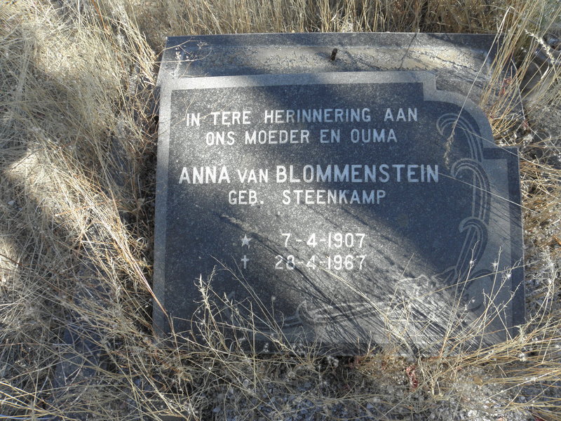 BLOMMENSTEIN Anna, van nee STEENKAMP 1907-1967
