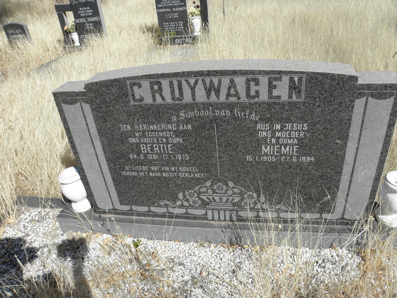 CRUYWAGEN Bertie 1891-1973 &amp; Miemie 1905-1994