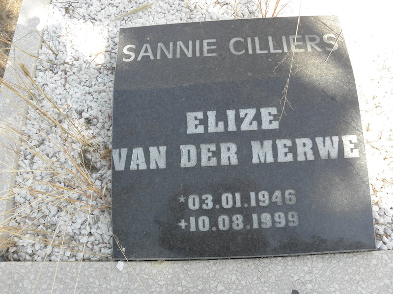 MERWE Elize, van der 1946-1999 :: CILLIERS Sannie ?-?