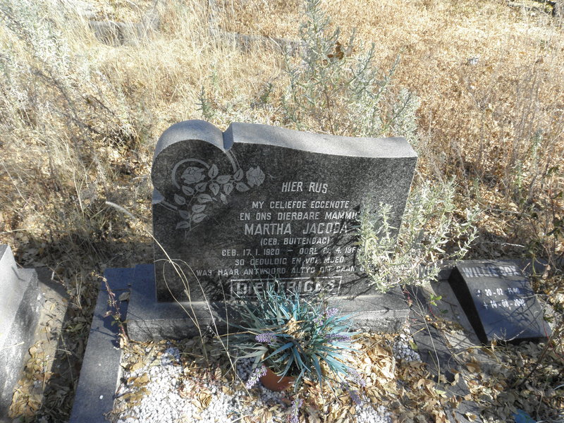 DIEDERICKS Martha Jacoba nee BUITENDAG 1920-196?