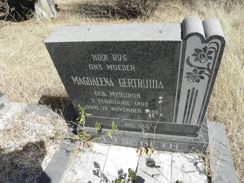 ETSEBETH Magdalena Gertruida nee MYBURGH 1892-1980