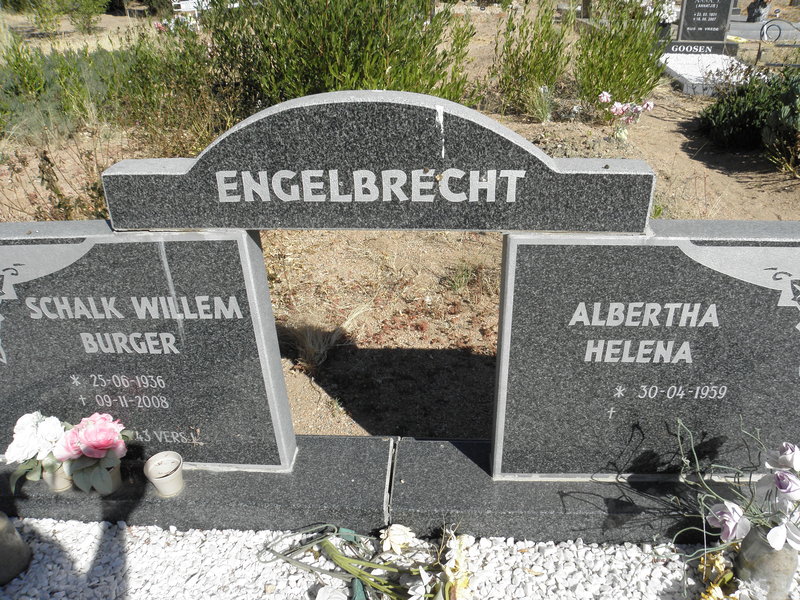 ENGELBRECHT Schalk Willem Burger 1936-2008 &amp; Albertha Helena 1959-