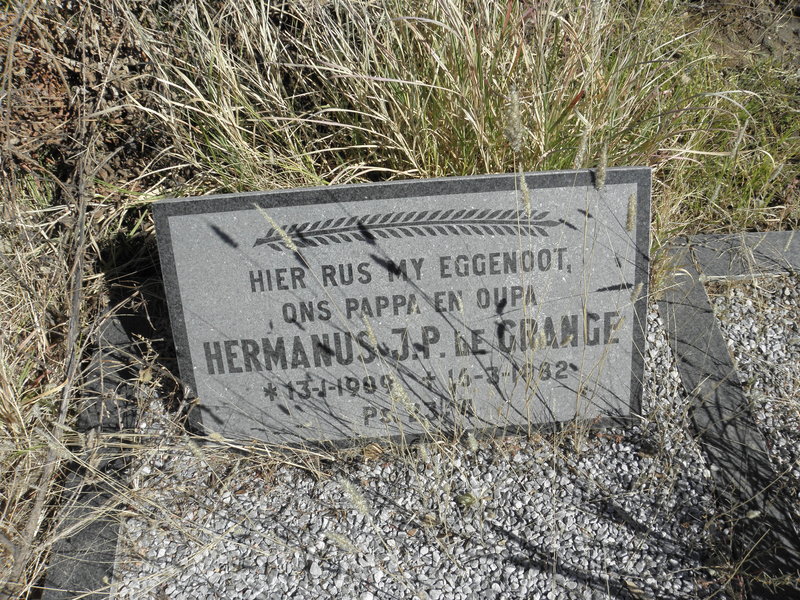 GRANGE Hermanus J.P., le 1909-1982