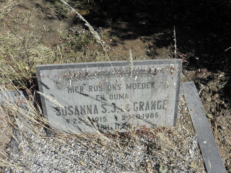 GRANGE Susanna S.J., le 1915-1986