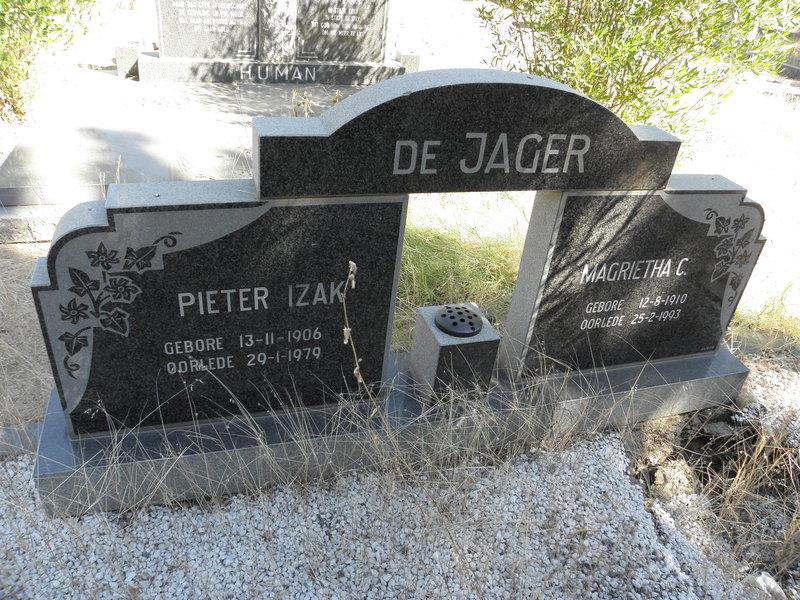 JAGER Pieter Izak, de 1906-1979 &amp; Magrietha C. 1910-1993