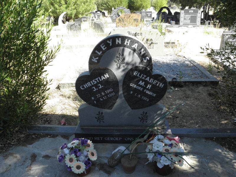 KLEYNHANS Christian J.J. 1910-1991 &amp; Elizabeth M.H. nee FOURIE 1919-