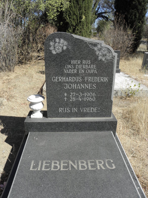 LIEBENBERG Gerhardus Frederik Johannes 1906-1960
