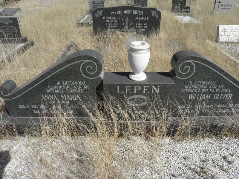 LEPEN William Oliver 1908-1983 &amp; Anna Maria STROH 1906-1974