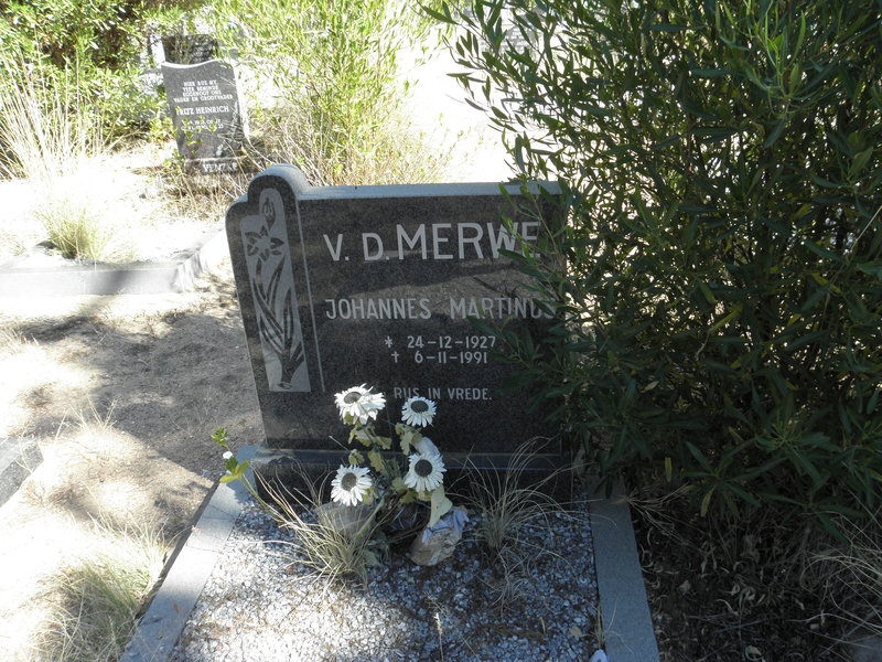 MERWE Johannes Martinus, v.d. 1927-1991