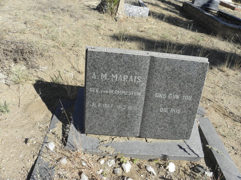 MARAIS A.M. nee VAN BLOMMESTEIN 1927-1951