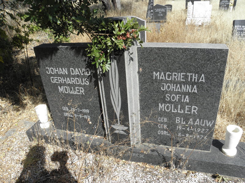 MOLLER Johan David Gerhardus 1919-1971 &amp; Magrietha Johanna Sofia BLAAUW 1927-1976