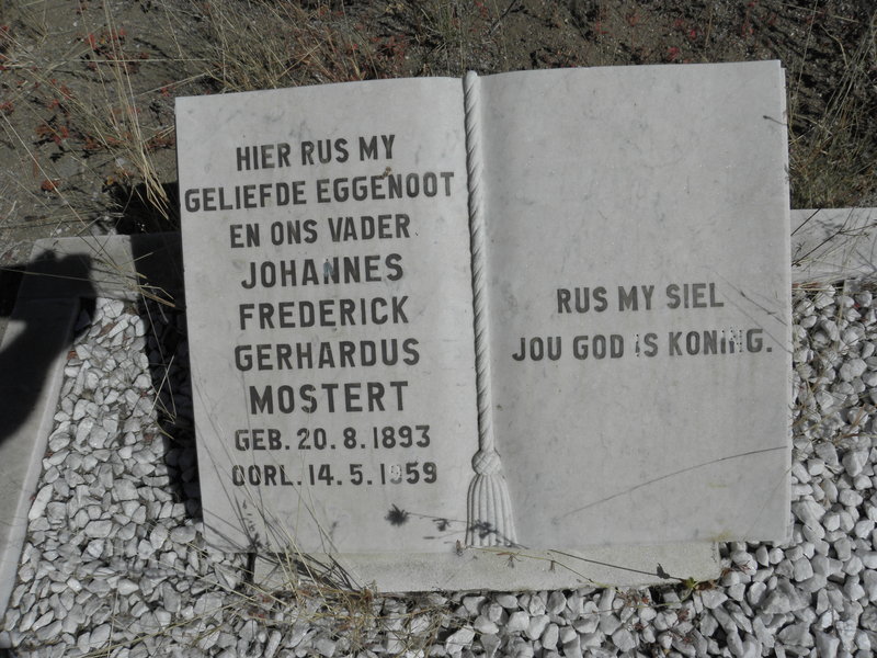 MOSTERT Johannes Frederick Gerhardus 1893-1959