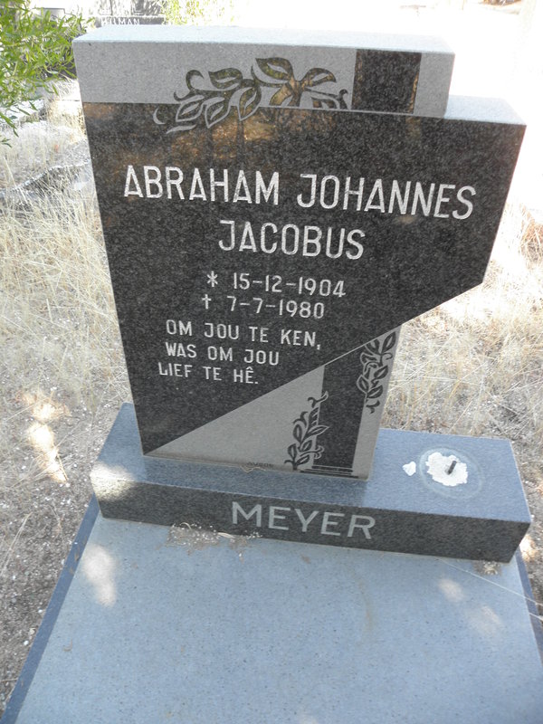 MEYER Abraham Johannes Jacobus 1904-1980