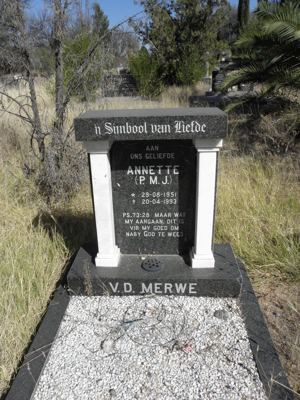MERWE P.M.J., v.d. 1951-1993